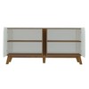 Balcão Buffet Seleto 4 Portas 2 Prateleiras Off White/Pinho Ripado - Pnr Móveis