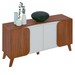 Balcão Buffet Seleto 4 Portas 2 Prateleiras Cedro/Off White - Pnr Móveis