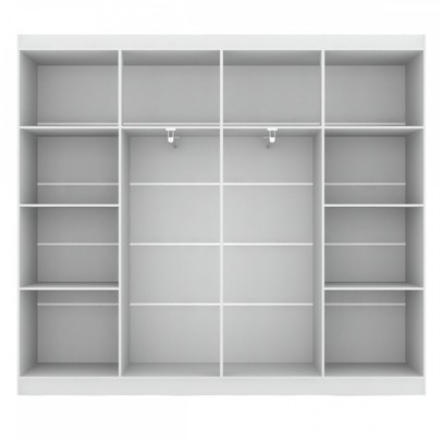 Closet Casal em L Ele e Ela 4 Metros 16 Prateleiras 4 Cabideiros Branco Fosco - Panorama Móveis