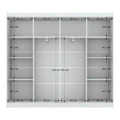 Closet Casal em L Ele e Ela 4 Metros 16 Prateleiras 4 Cabideiros Branco Fosco - Panorama Móveis