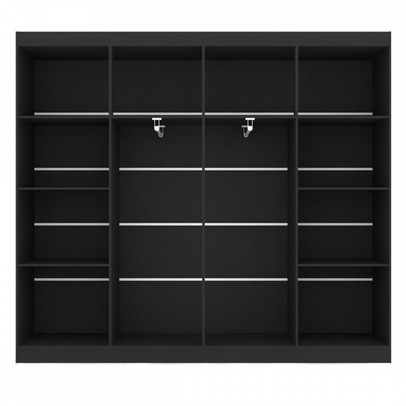 Closet Casal em L Ele e Ela 4 Metros 16 Prateleiras 4 Cabideiros Preto Fosco - Panorama Móveis