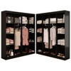 Closet Casal em L Ele e Ela 4 Metros 16 Prateleiras 4 Cabideiros Preto Fosco - Panorama Móveis