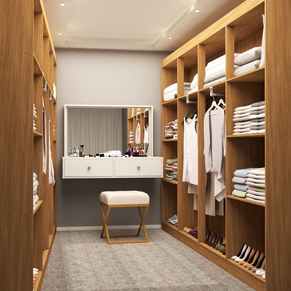 Closet Casal em L Ele e Ela 4 Metros 16 Prateleiras 4 Cabideiros ...