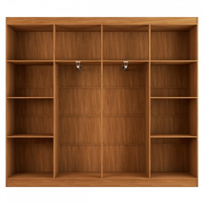 Closet Casal em L Ele e Ela 4 Metros 16 Prateleiras 4 Cabideiros Cinamomo Fosco - Panorama Móveis