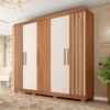 Guarda Roupa Casal Sophia 5 Portas 2 Gavetas Freijo/Off White - Caemmun