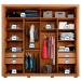 Guarda-Roupa Casal Moviment 2 Portas 4 Gavetas com Espelho Buriti/Fendi - Caemmun