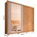 Guarda-Roupa Casal Moviment 2 Portas 4 Gavetas com Espelho Buriti/Fendi - Caemmun