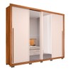 Guarda-Roupa Casal Praticus Lux 2 Portas 4 Gavetas com Espelho 100% Mdf Freijó/Off White - Caemmun