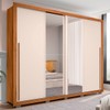Guarda-Roupa Casal Praticus Lux 2 Portas 4 Gavetas com Espelho 100% Mdf Freijó/Off White - Caemmun