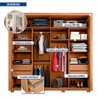 Guarda-Roupa Casal Praticus Lux 2 Portas 4 Gavetas com Espelho 100% Mdf Freijó/Off White - Caemmun