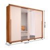 Guarda-Roupa Casal Praticus Lux 2 Portas 4 Gavetas com Espelho 100% Mdf Freijó/Off White - Caemmun