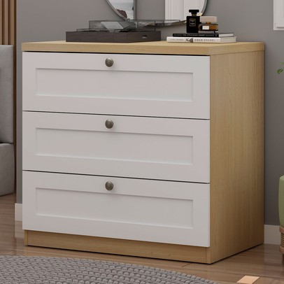 Cômoda Infinity 3 Gavetas Savana/Branco - Genialflex