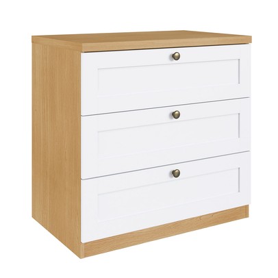 Cômoda Infinity 3 Gavetas Savana/Branco - Genialflex