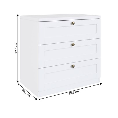 Cômoda Infinity 3 Gavetas Branco - Genialflex