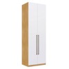 Guarda-Roupa Solteiro Infinity 2 Portas 4 Prateleiras Savana/Branco - Genialflex