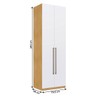 Guarda-Roupa Solteiro Infinity 2 Portas 4 Prateleiras Savana/Branco - Genialflex