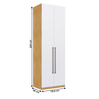 Guarda-Roupa Solteiro Infinity 2 Portas 4 Prateleiras Savana/Branco - Genialflex