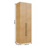 Guarda-Roupa Solteiro Infinity 2 Portas 3 Gavetas Savana - Genialflex