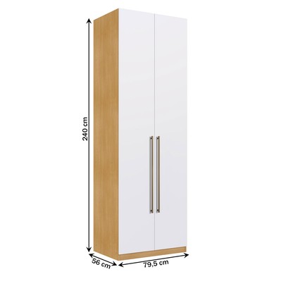 Guarda-Roupa Solteiro Infinity 2 Portas 2 Prateleiras Savana/Branco - Genialflex