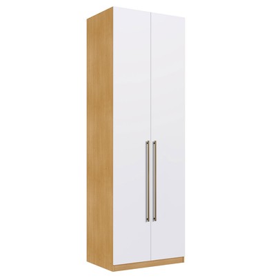 Guarda-Roupa Solteiro Infinity 2 Portas 2 Prateleiras Savana/Branco - Genialflex