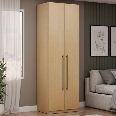 Guarda-Roupa Solteiro Infinity 2 Portas 2 Prateleiras Savana - Genialflex