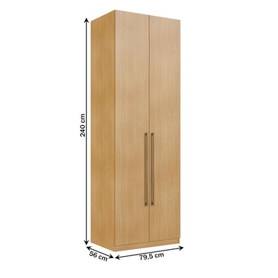 Guarda-Roupa Solteiro Infinity 2 Portas 2 Prateleiras Savana - Genialflex