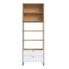 Estante para Livros 2 Portas 2 Gavetas Savana/Branco - Genialflex