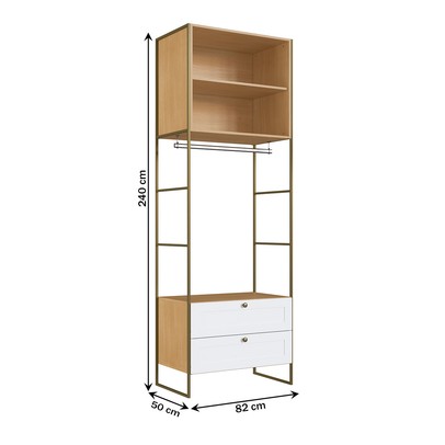 Closet Modulado Infinity 2 Gavetas Savana/Branco - Genialflex