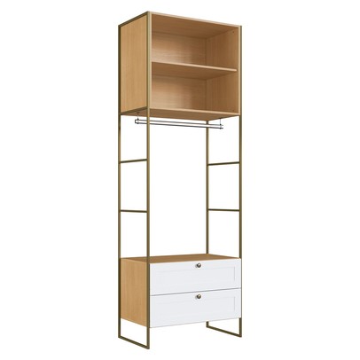 Closet Modulado Infinity 2 Gavetas Savana/Branco - Genialflex