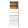 Estante para Livros Infinity 2 Portas 4 Gavetas Savana/Branco - Genialflex
