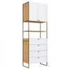 Estante para Livros Infinity 2 Portas 4 Gavetas Savana/Branco - Genialflex