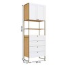 Estante para Livros Infinity 2 Portas 4 Gavetas Savana/Branco - Genialflex