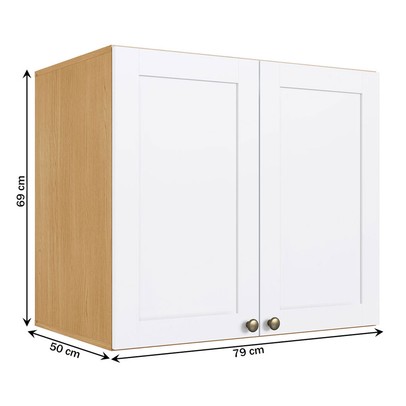 Armário Aéreo para Quarto Infinity 2 Portas Savana/Branco - Genialflex