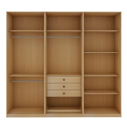 Guarda-Roupa Casal Infinity 6 Portas 3 Gavetas Nero Savana/Branco - Genialflex