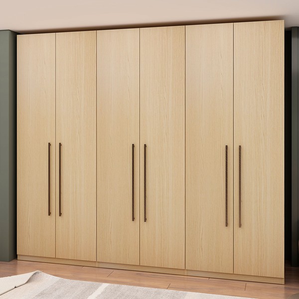 Guarda-Roupa Casal Infinity 6 Portas 3 Gavetas Nero Savana - Genialflex