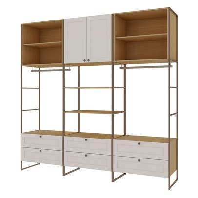 Closet Infinity 2 Portas 6 Gavetas Savana/Branco - Genilflex