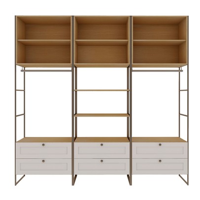 Closet Infinity 2 Portas 6 Gavetas Savana/Branco - Genilflex