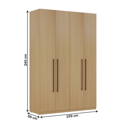 Guarda-Roupa Solteiro Infinity 4 Portas 3 Gavetas Savana - Genialflex