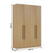 Guarda-Roupa Solteiro Infinity 4 Portas 3 Gavetas Savana - Genialflex