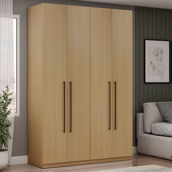 Guarda-Roupa Solteiro Infinity 4 Portas 3 Gavetas Savana - Genialflex