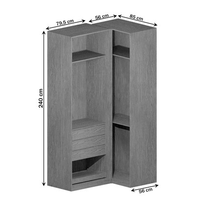Guarda-Roupa Modulado Infinity 3 Portas 3 Gavetas Savana/Branco - Genialflex