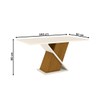 Mesa de Jantar 6 Lugares Alice com Vidro Nature/Off White/Linho - Panorama Móveis