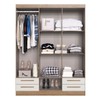 Guarda-Roupa Casal 6 Portas 4 Gavetas com Espelho Wood/Branco Rp3640 - Decibal