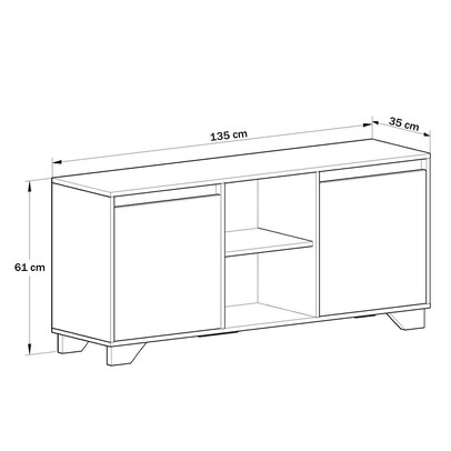 Rack com Painel para TV Até 40 Polegadas Benevello 2 Portas Siena/Grafite - Quiditá Móveis