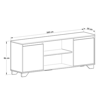 Rack com Painel para TV Até 50 Polegadas Benevello 2 Portas Siena/Branco - Quiditá Móveis