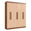 Guarda-Roupa Casal New York 6 Portas 2 Gavetas 100% Mdf Castanho/Nude - Doripel