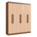 Guarda-Roupa Casal New York 6 Portas 2 Gavetas 100% Mdf Castanho/Nude - Doripel