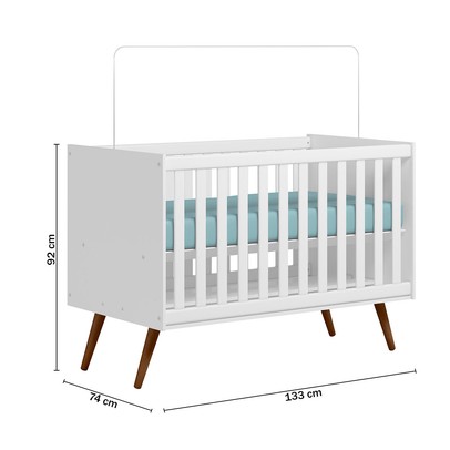 Berço Mini Cama Encanto Branco Acetinado - Qmovi