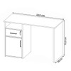 Mesa Escrivaninha Hall 1 Porta 1 Gaveta Carvalho/Branco - Artany