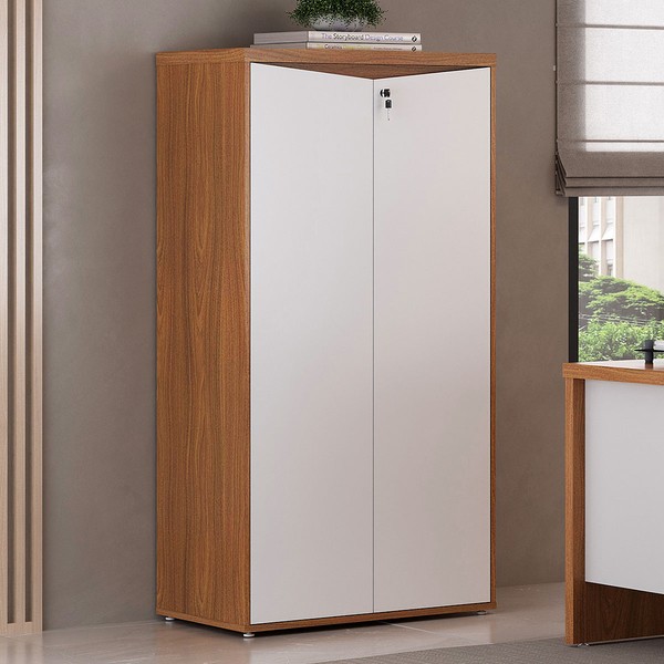 Armário para Escritório 2 Portas Freijó/Branco - Artany Móveis